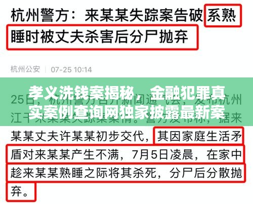 孝义洗钱案揭秘，金融犯罪真实案例查询网独家披露最新案件详情
